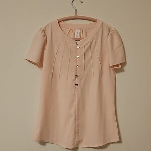 B Brand Soft Pink Pleated Blouse